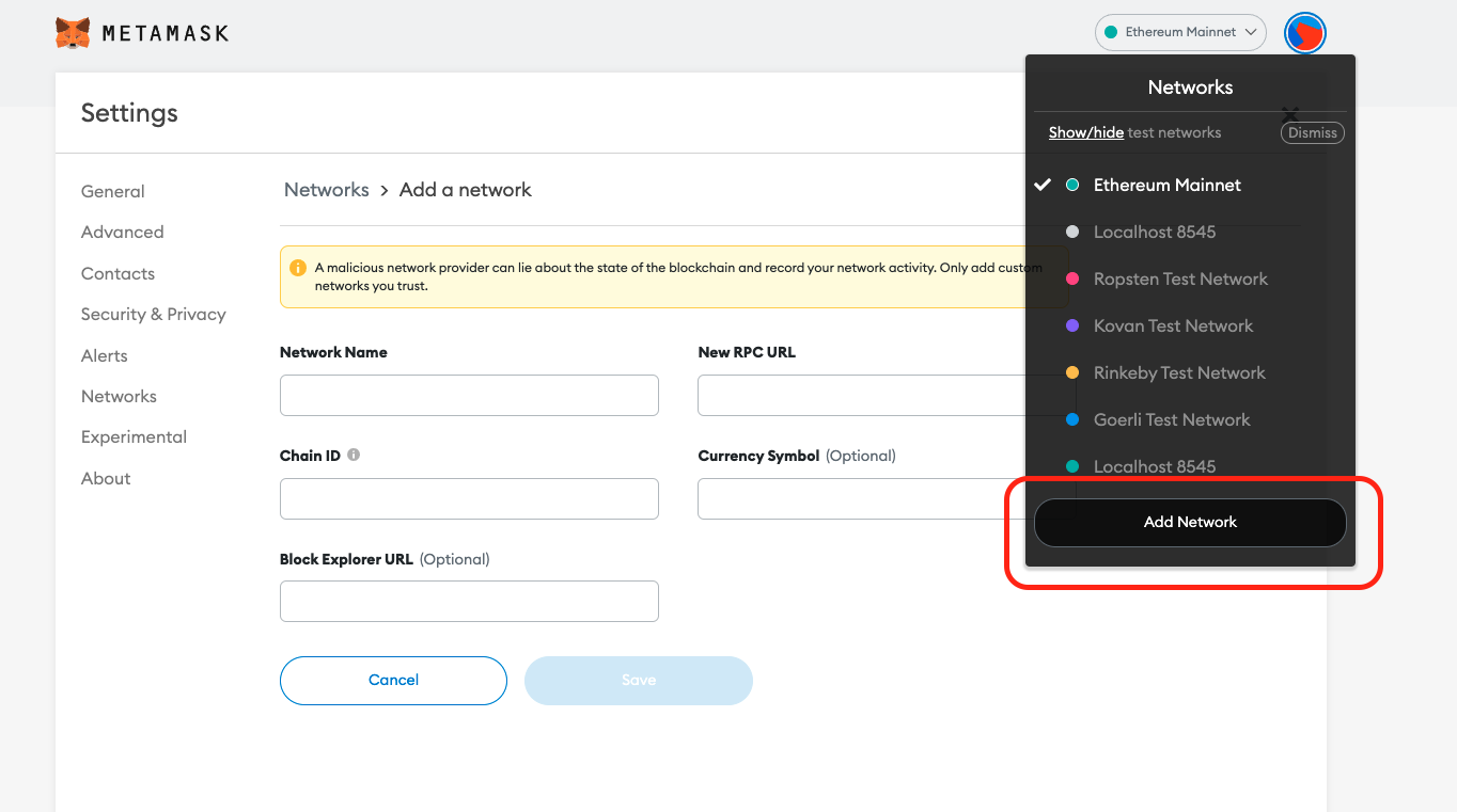 metamask rpc uri