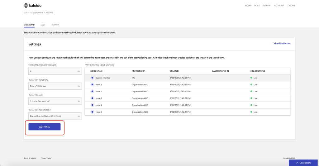 Activate Rotating Signers