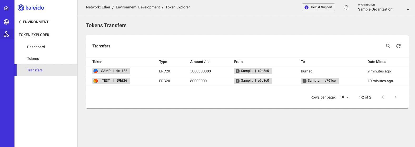 Token Transfers